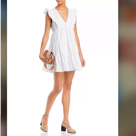 Aqua Ruffled Mini Dress - Picture 4 of 14